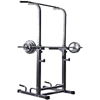 ZZZTWO Fitness Squat Barbell Rack- Dominadas y Jaula Sentadillas Entrenamiento- Multifuncional Soporte Ajustable Peso…